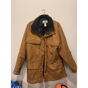 LL Bean Men Maine Warden's Tan Goretex Parka Medium Tall
